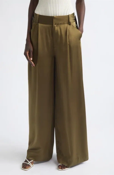 Aisling Camps Liquid Silk Wide Leg Pants In Green