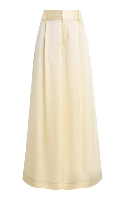Aisling Camps Liquid Silk Wide-leg Pants In Yellow