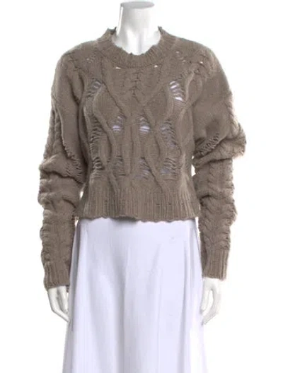 Pre-owned Aisling Camps Merino Wool Crew Neck Sweater In Neutral