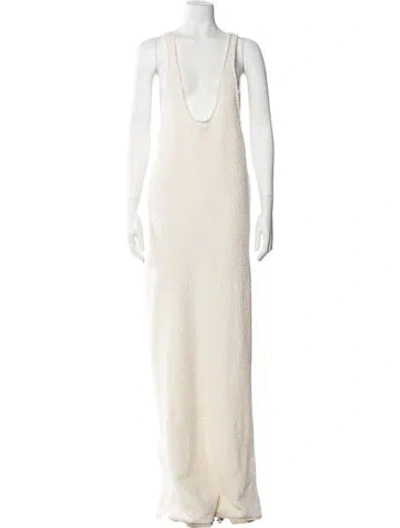 Pre-owned Aisling Camps Merino Wool Long Dress W/ Tags In Neutral
