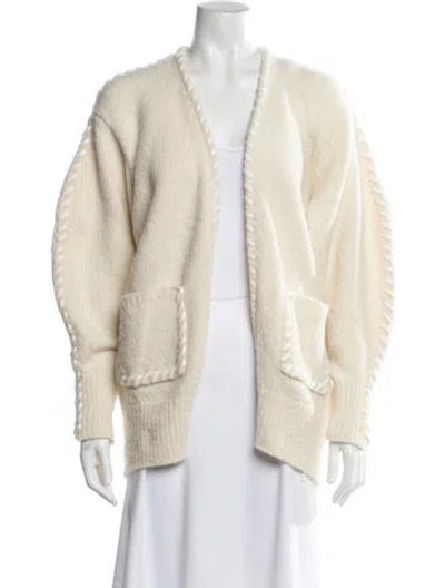 Pre-owned Aisling Camps Merino Wool Open Front Sweater In Neutral