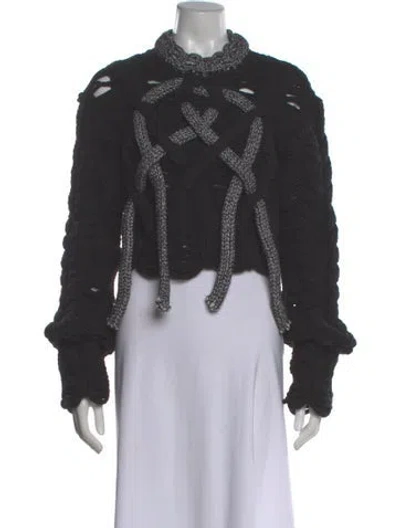 Pre-owned Aisling Camps Mock Neck Sweater In Black