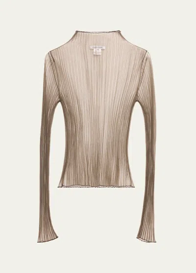 Aisling Camps Modern Mist Translucent Ribbed Turtleneck In Smoke