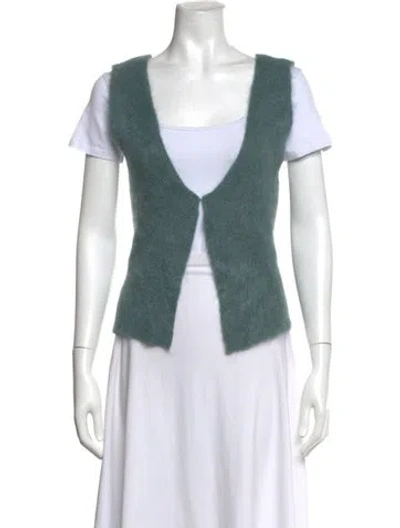Pre-owned Aisling Camps Mohair V-neck Sweater W/ Tags In Green
