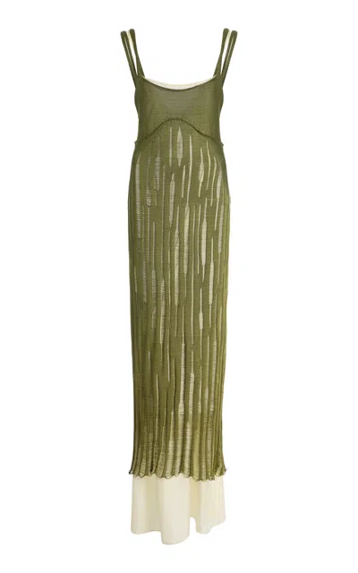 Aisling Camps Nymph Poplin Maxi Dress In Green