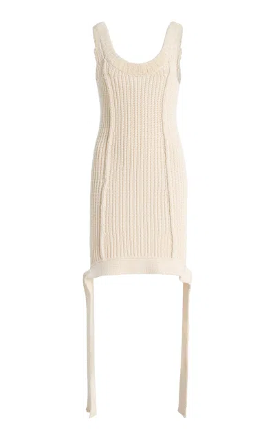 Aisling Camps Obi Slip Cotton-blend Mini Dress In Neutral