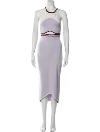 Pre-owned Aisling Camps Printed Long Dress In Purple