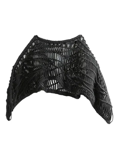 Aisling Camps Ripple Macramé Sweater In Black