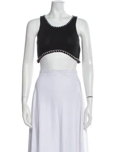Pre-owned Aisling Camps Scoop Neck Sleeveless Crop Top In Neutral