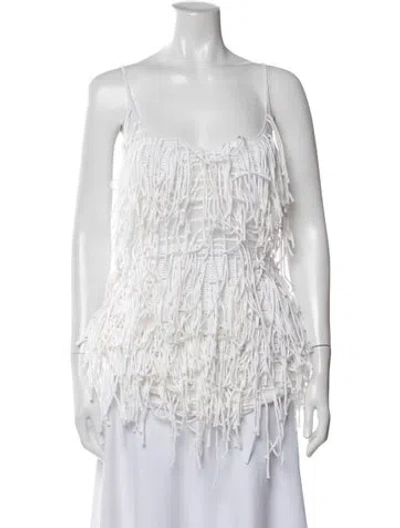 Pre-owned Aisling Camps Scoop Neck Sleeveless Top In White