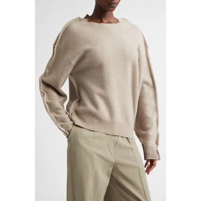 Aisling Camps Sculpted Wool Blend Pullover Sweater In Sand