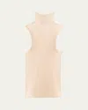 Aisling Camps Sleeveless Modern Mist Sheer Turtleneck In French Grey