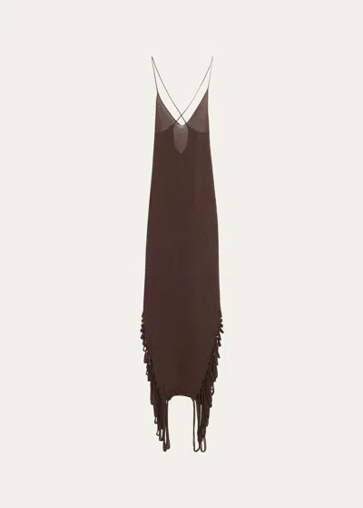 Aisling Camps Stalactite Midi Slip Dress In Aubergine