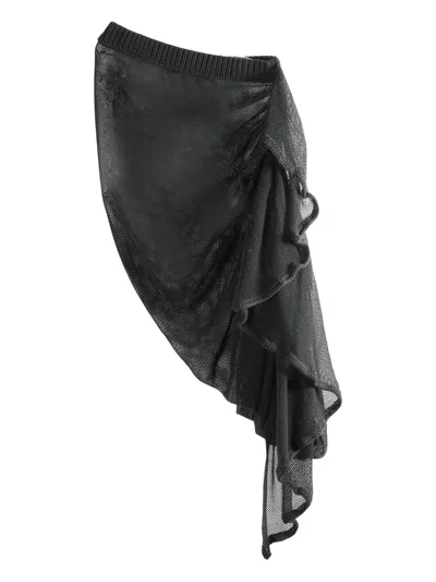 Aisling Camps Wave Draped Asymmetric Skirt In Black