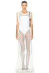 Aisling Camps Wave Mesh-detailed Cotton-blend Dress In Ivory