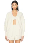 Aisling Camps Whip-stitched Wool-blend Knit Cardigan In Ivory