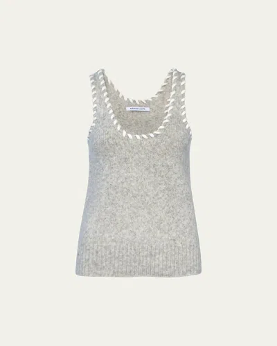 Aisling Camps Whip Stitch Merino Wool Tank Top In Putty W Ivory