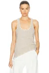 Aisling Camps Whip-stitched Wool-blend Knit Tank Top In Putty & Ivory