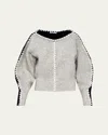 Aisling Camps Whip Stitch Wool Cropped Pullover In Blackputtyivory