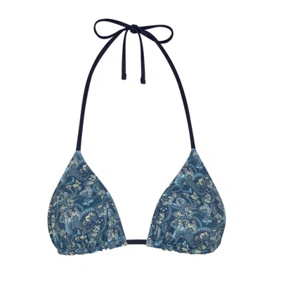 Aja Swimline Women's Azure Bikini Top - Paisley In Blue