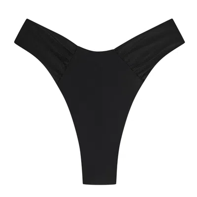 Aja Swimline Women's Calypso Ruched Bikini Bottom - Black