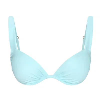 Aja Swimline Women's Calypso Ruched Bikini Bra Top - Blue