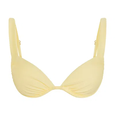 Aja Swimline Women's Calypso Ruched Bikini Bra Top - Neutrals
