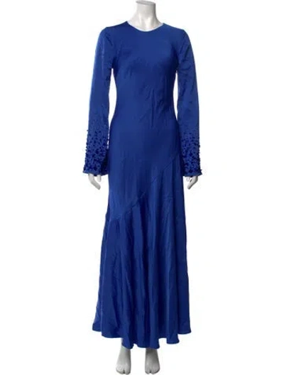 Pre-owned Aje Acetate Long Dress In Blue