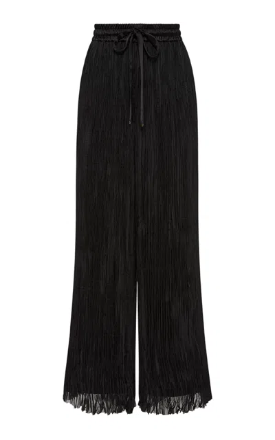 Aje Aerial Pleated Palazzo Pant In Black