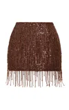 Aje Aire Sequined Mini Skirt In Brown