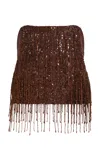 Aje Aire Sequined Top In Brown