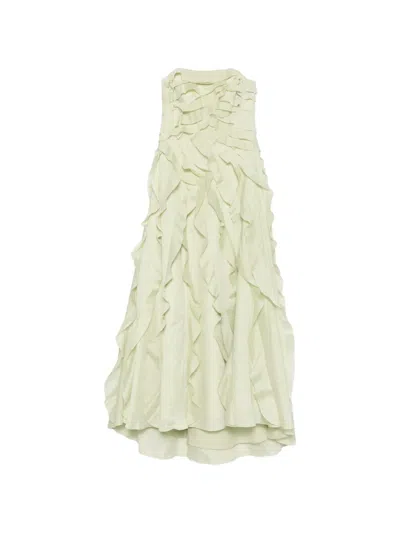 Aje Allairie Ruffled Gown In Green