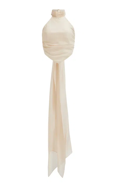Aje Allegra Draped Halter Top In Neutral