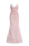 Aje Amaris Ruffled Gown In Pink