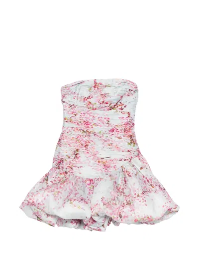 Aje Ambrose Ruffled Floral Mini Dress In White