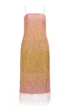 Aje Amulet Sequined Linen-blend Midi Dress In Pink