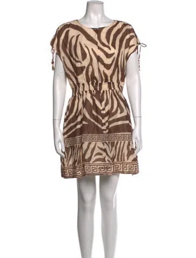 Pre-owned Aje Animal Print Mini Dress In Neutrals
