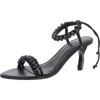 Aje Arinna Pearl Womens Leather Embellished Ankle Strap In Black