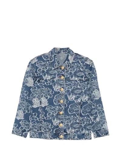 Aje Arlo Jacquard Denim Jacket In Blue