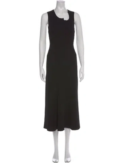 Pre-owned Aje Asymmetrical Midi Length Dress In Black
