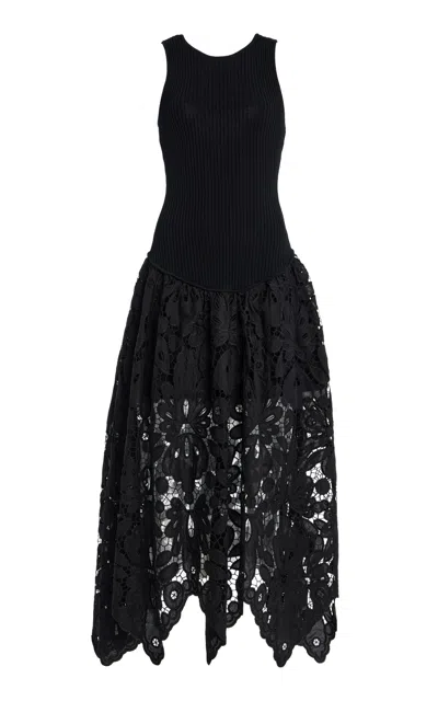 Aje Atlas Knit Midi Dress In Black