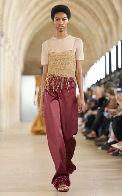 Aje Auralis Embellished Top In Gold