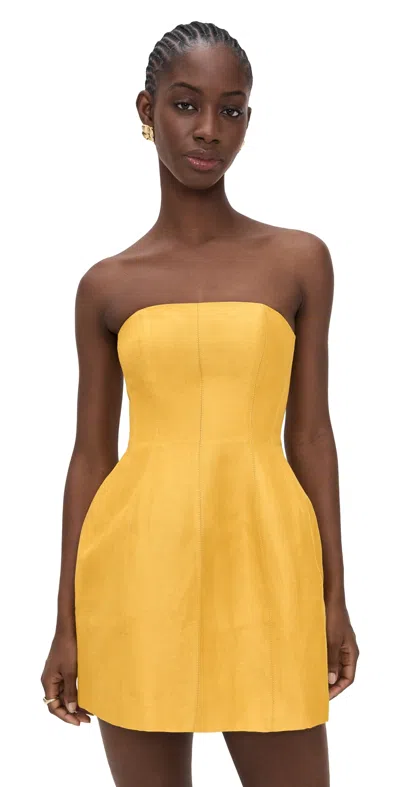 Aje Baret Strapless Mini Dress Chartreuse In Yellow