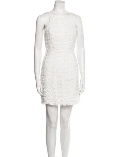 Pre-owned Aje Bateau Neckline Mini Dress In Neutral