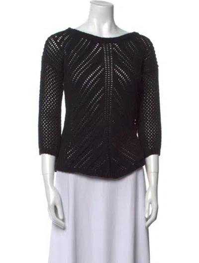 Pre-owned Aje Bateau Neckline Sweater In Black