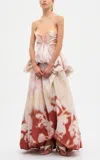 Aje Bellara Linen-blend Gown In White