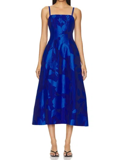 Aje Belonging Flared Midi Dress In Electric Rose In Multi