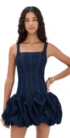 Aje Briar Denim Mini Dress Indigo Wash In Blue