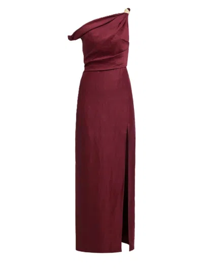 Aje Bridgette Midi Dress In Burgundy