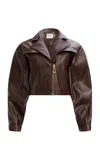 Aje Brodie Cropped Jacket In Brown